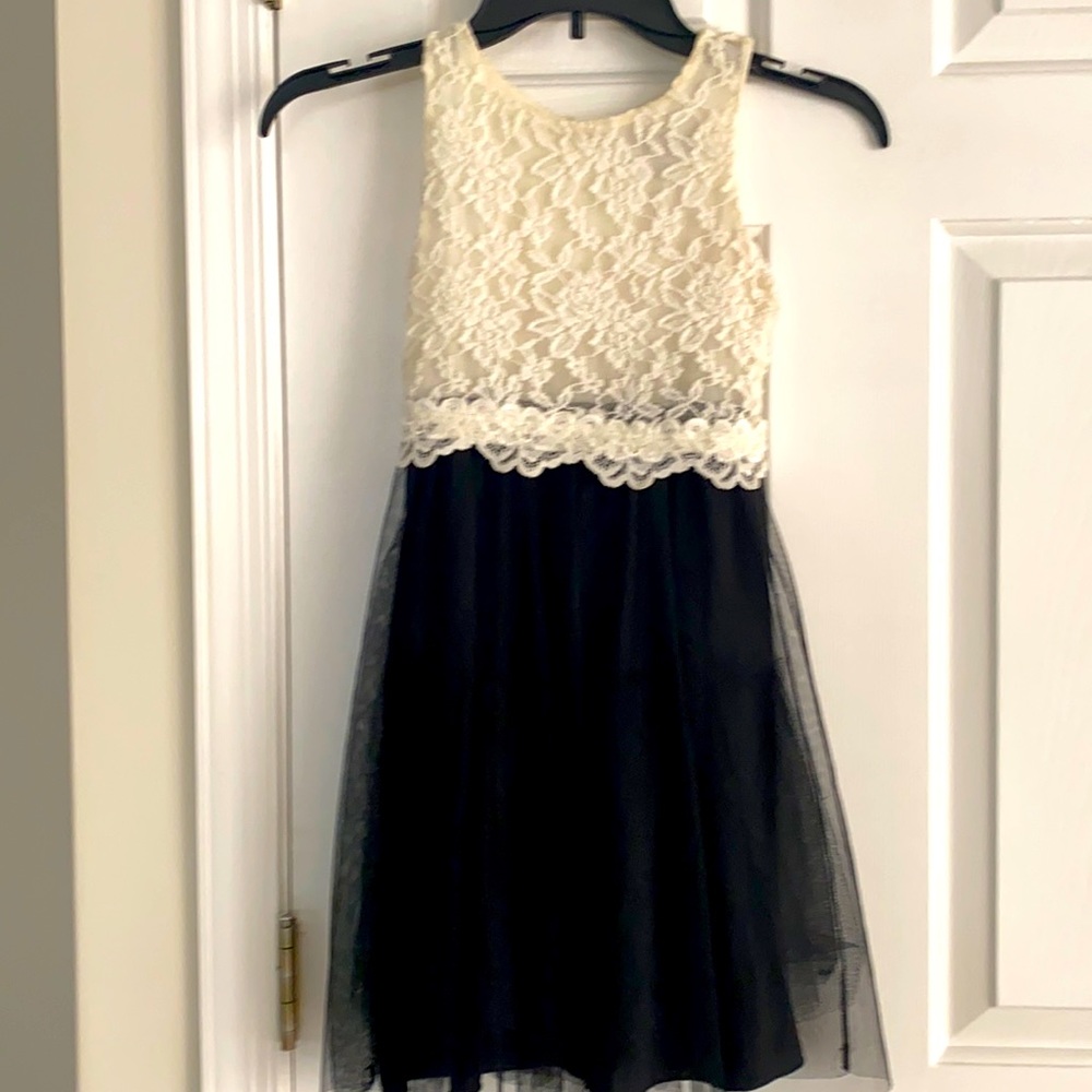 New No Tags, Beautiful Girl White & Black Dress